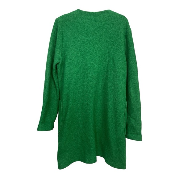 Max Studio Kelly green zipped long mid length overcoat L - Picture 2 of 10